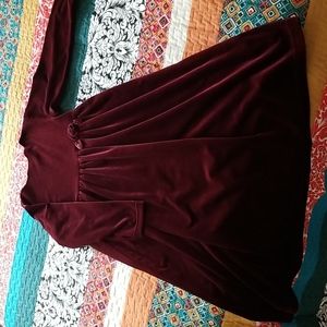 EUC MY TWINN Dark maroon velour dress size 7-8